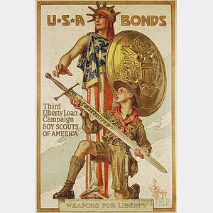 Heyendecki Third Liberty Loan Campaign - Boy Scouts of America U.S. WWI Lithograph Poster