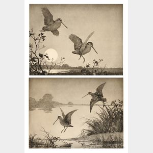 Aiden Lassell Ripley (American, 1896-1969) Two Fowling Prints: Flight Woodcock