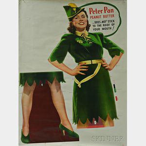 Two Large Peter Pan Peanut Butter Advertisement Letterpressed Press Sheets
