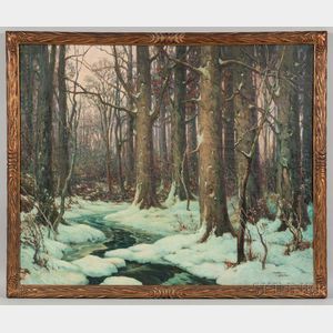 Moore Smith (American, 1890-?) Forest Stream in Winter