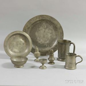 Eight Assorted Pewter Tableware Items. 