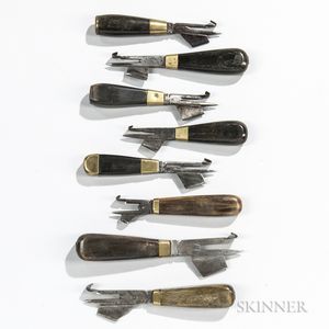 Eight Horn-handled Timber Scribes