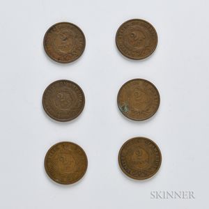 Six Two-cent Coins