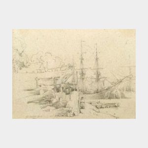 George Jones (British, 1786-1869) Shipping at Bristol.