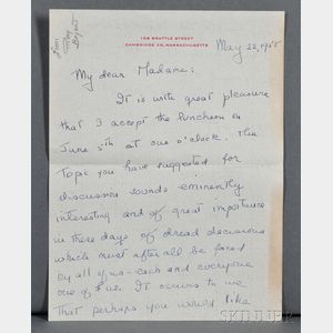 Olivier, Sir Laurence (1907-1989) Autograph Letter Signed, 22 May 1958.