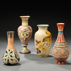 Four Assorted Doulton Lambeth Stoneware Vases