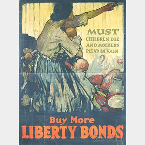 Three Liberty Loan and Liberty Bonds U.S. WWI Lithograph Posters