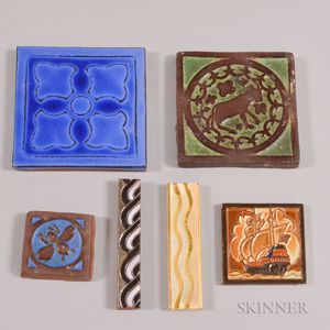 Six Art Pottery Tiles
