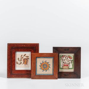 Three Small Framed Floral Watercolors