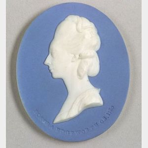 Blue Jasper Dip Oval Portrait Medallion of Honora Edgeworth