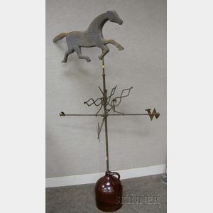 Carved Wooden Running Horse Weather Vane
