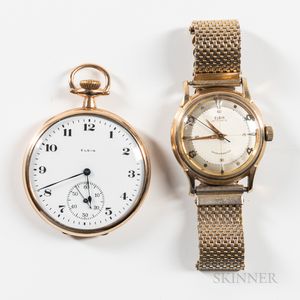 Elgin Automatic Wristwatch and an Open-face Watch
