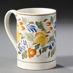 Floral-decorated Pearlware Mug