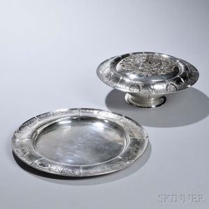 Tuttle Sterling Silver "Windsor Castle" Pattern Center Bowl and Undertray