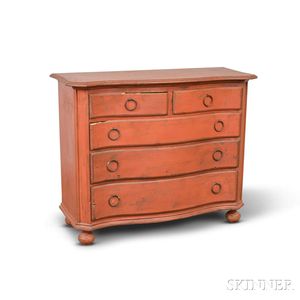 Continental Red-painted Pine Bureau