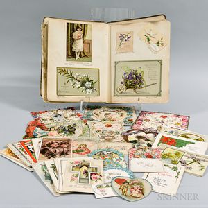 Group of Victorian and Early 20th Century Valentines and Christmas Cards