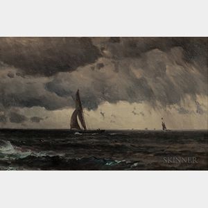 Mauritz Frederik Hendrik de Haas (American, 1832-1895) Sailing Through Storms