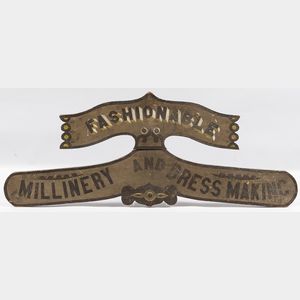 Shaped and Paint-decorated Millinery Sign