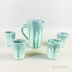 C.D. Nowell Pottery Pitcher and Tumblers Set