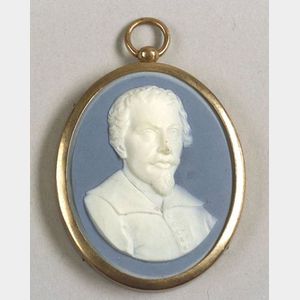 Wedgwood & Bentley Solid Blue Jasper Portrait Medallion of Francisco Albani
