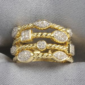 18kt Gold and Diamond "Confetti" Ring, David Yurman