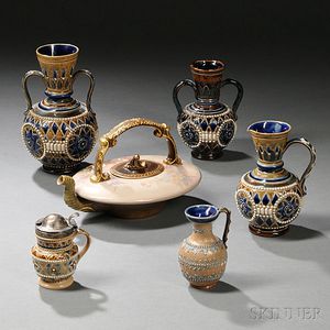 Six Doulton Stoneware Items