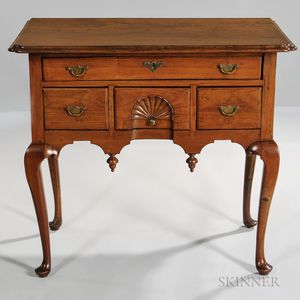 Queen Anne Carved Walnut Dressing Table