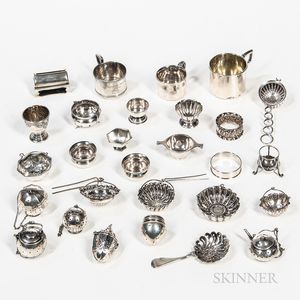 Group of Sterling Silver Child's Mugs and Tea Strainers