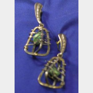 Sterling Silver and Turquoise Earpendants, Ed Wiener