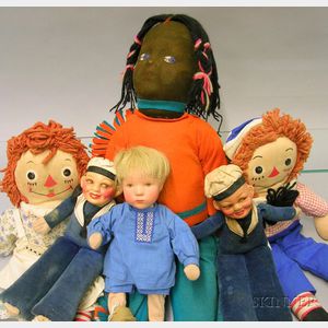 Group of Cloth Dolls