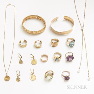 Group of Gold Gem-set Jewelry