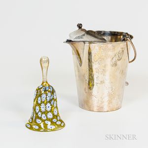 Murano Yellow Glass Bell and Apollo Silver-plated Ice Bucket