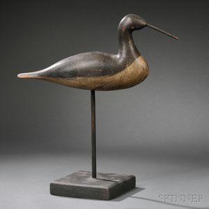 Carved and Painted Wooden Shorebird