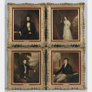 William Moore (American, 1790-1851) Set of Four Portraits of the Long Family: Edwina, Roger, Herbert, and Harry