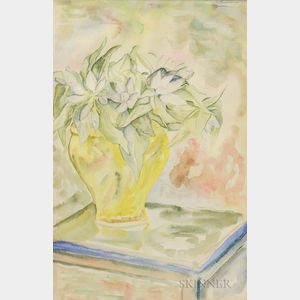 EE (Edward Estlin) Cummings (American, 1894-1962) Flowers in a Yellow Vase