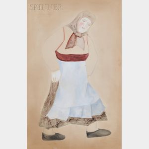 Natalia Sergeevna Goncharova (Russian, 1881-1962) Costume Design for Une Paysanne Russe in Les Noces