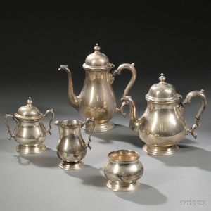 Five-piece International Kenilworth Pattern Sterling Silver Tea and Coffee Service