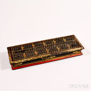 Cast Iron Paint-decorated "Pull-up" Cribbage Board