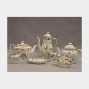 Seven Pieces of English Porcelain Tea Ware
