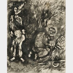 Marc Chagall (French/Russian, 1887-1985) Death and the Woodsman