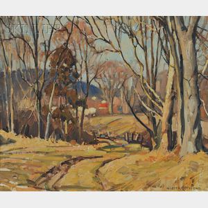 William Lester Stevens (American, 1888-1969) Road to the Farm in Autumn.
