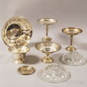 Eight Assorted Silver and Glass Items