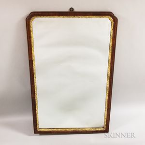 Georgian Walnut- and Mahogany-veneered and Parcel-gilt Mirror