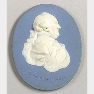 Wedgwood Solid Blue Jasper Portrait Medallion of Prince Ferdinand
