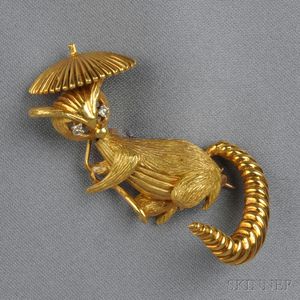 18kt Gold and Diamond Figural Brooch