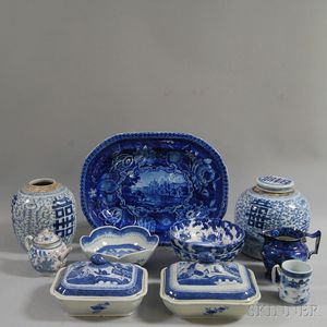 Group of Blue and White Mostly Chinese Export Porcelain