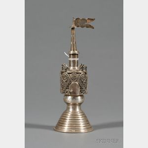 Austrian-style Silver Tower-form Spice Container