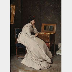 Henri René Gaume (French, b. 1834) Woman at her Toilette