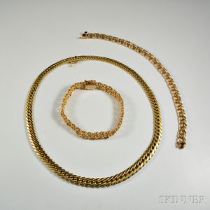 14kt Gold Necklace and Two Bracelets