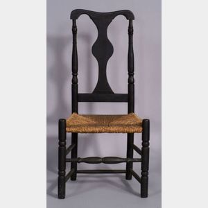 Black Painted Yoke-back Side Chair